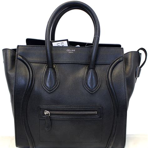 celine black leather handbags.